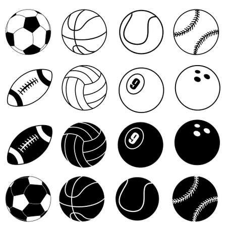 Ball icon vector set. football ball. Sport symbol.のイラスト素材