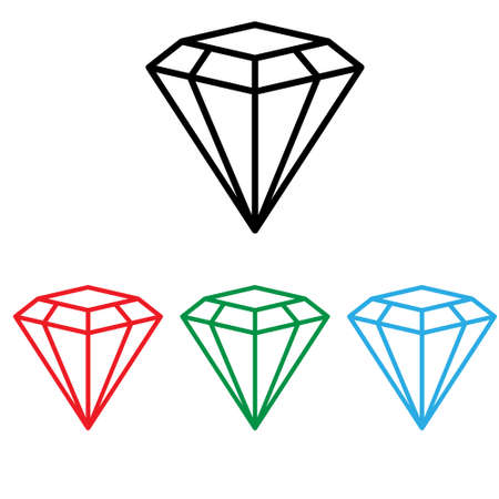 Diamond icon vector set. Jewelry illustration sign collection. Gem stone symbol.のイラスト素材
