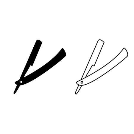 Razor icon vector set. beard illustration sign collection. barber symbol.のイラスト素材