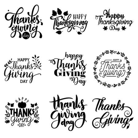 Thanksgiving Day vector icon set. celebration illustration sign collection. event symbol.のイラスト素材