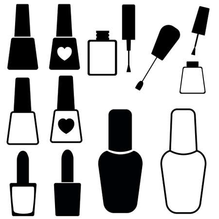 Nail Polish vector icon set. manicure illustration sign collection. female beauty symbol.のイラスト素材