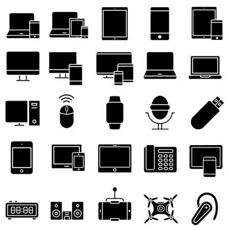 Smart devices icons vector set. gadgets illustration sign collection. computer equipment and electronics symbols.のイラスト素材