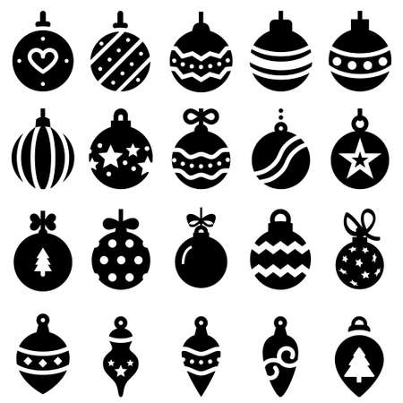 Christmas ball icon vector set. christmas toy illustration sign collection. new Year symbol.のイラスト素材