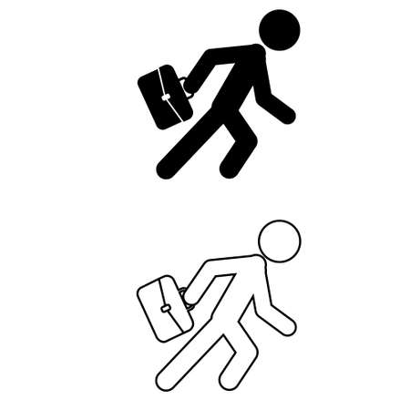 Run man icon vector set. fast illustration sign collection. rush symbol.のイラスト素材