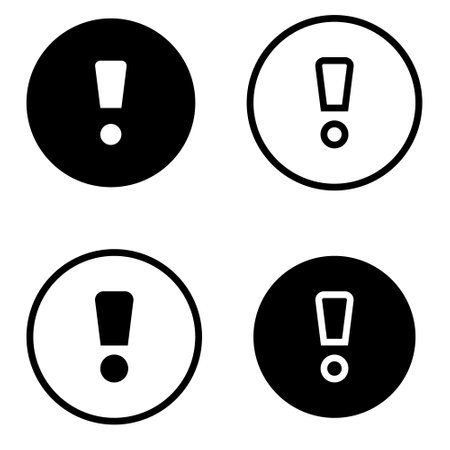 Attention icon vector set. danger illustration sign collection. warning symbol.のイラスト素材