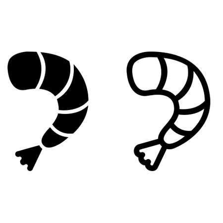 shrimp icon vector set. seafood illustration sign collection. food symbol.のイラスト素材