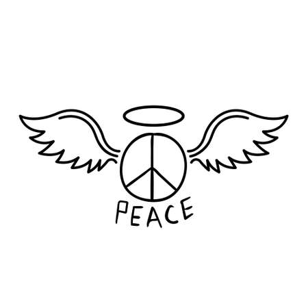 Angel of peace Vector icon. Angel illustration sign. peace symbol or logo.のイラスト素材