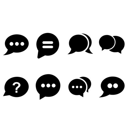 Speech web icon vector set. chat illustrator sign collection. message symbol or logo.のイラスト素材