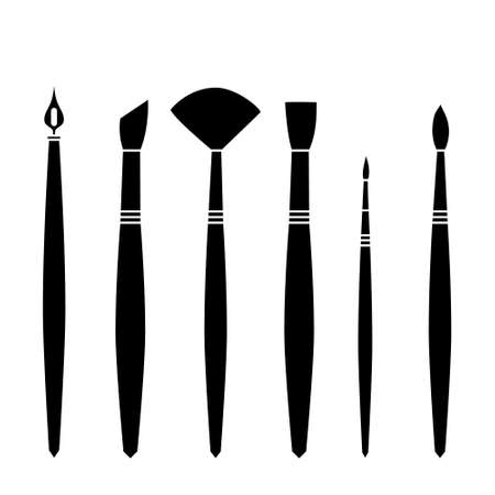 Paint icon vector set. brush illustration sign collection. drawing sign or symbol.のイラスト素材