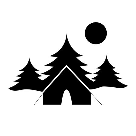 Camping vector icon set. hike illustration sign collection. tourism symbol or logo.のイラスト素材