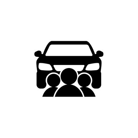 Car sharing vector icon. Simple element illustration. car sharing concept symbol or sign design. Can be used for web and mobileのイラスト素材