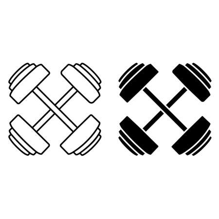 Gym icon vector set. body building illustration sign collection. Weightlifting symbol.のイラスト素材