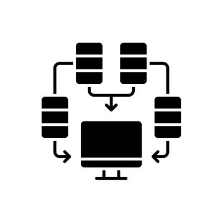 Data exchange icon vector set. data transfer illustration sign collection. data conversion symbol or logo.のイラスト素材