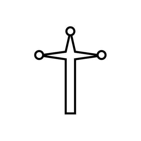 Christian cross vector icon. religion illustration sign. creed symbol. confession logo.のイラスト素材