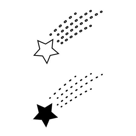 Shooting stars icon vector. Comet tail or star trail illustration sign. fireworks symbol or logo.のイラスト素材