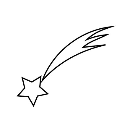 Shooting stars icon vector. Comet tail or star trail illustration sign. fireworks symbol or logo.のイラスト素材