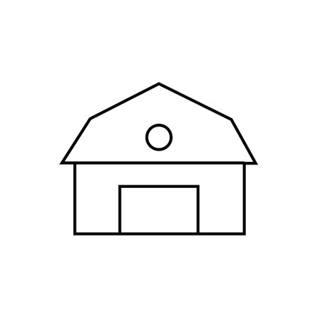 Barn icon vector. farm illustration sign. depository symbol or logo.のイラスト素材