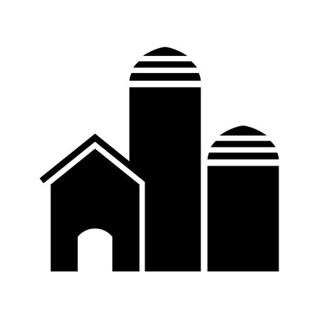 Barn icon vector. farm illustration sign. depository symbol or logo.のイラスト素材