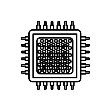 Chip vector icon set. Microchip illustration symbol collection. CPU sign. core logo.のイラスト素材