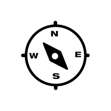 Compass Vector Icon. route illustration sign. road Symbol.のイラスト素材