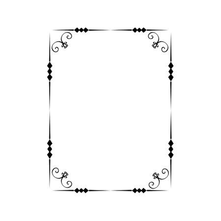 Vintage calligraphic frames vector icon. retro elegant ornamental borders illustration sign. old mirror Symbol.のイラスト素材
