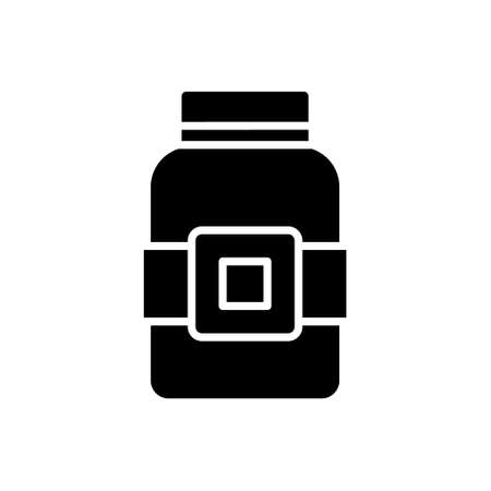 Glass jar icon vector set. bottle illustration sign collection. conservation symbol on white background.のイラスト素材