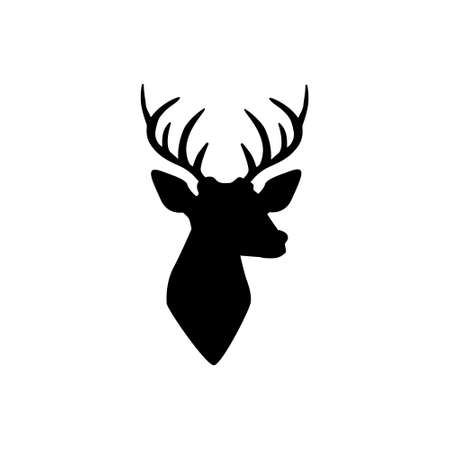 Deer vector icon. Elk illustration sign. horns symbol. hunting logo.のイラスト素材