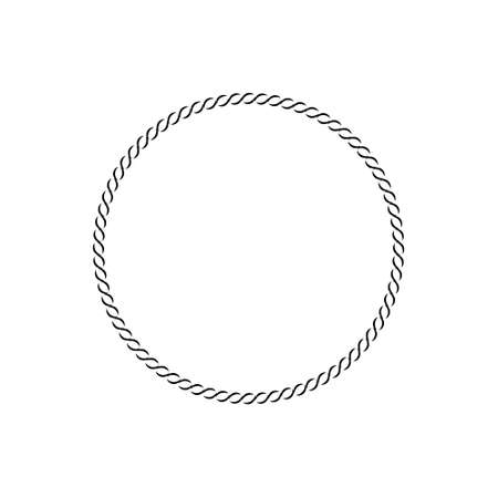 Round rope frames vector icon. Cable circle shapes strength decorative vintage ropes illustration.のイラスト素材