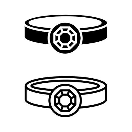 Ring icon vector. jewel illustration sign. bijouterie symbol or logo.のイラスト素材