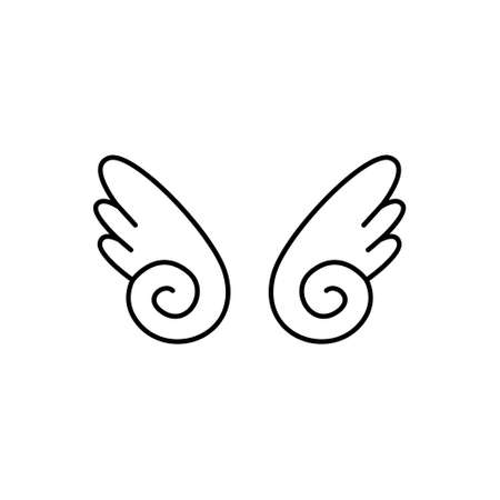 Angel wings icon vector. fly illustration sign collection. pilot symbol. wings logo.のイラスト素材