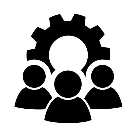 Team of some employees icon vector. Teamwork illustration sign. development team symbol. technical support logo.のイラスト素材