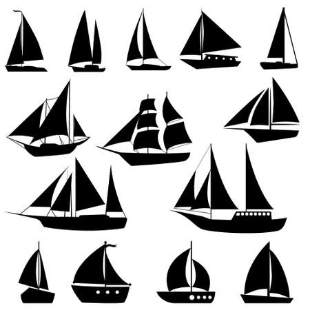 Sailboat icon vector set. yacht illustration sign collection. sailing ship symbol. sailfish logo.のイラスト素材