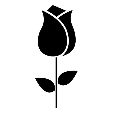 Rose icon vector. flower illustration sign. floret symbol. blossom logo.のイラスト素材