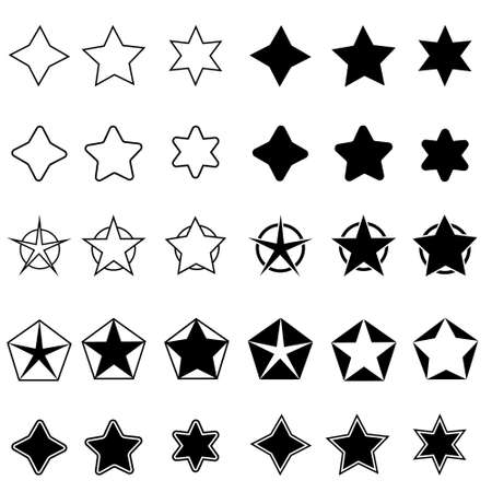 Star icon vector set. Sparkles illustration sign collection. shining burst symbol. snowflakes logo.のイラスト素材