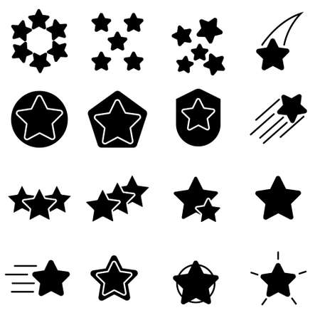 Star icon vector set. Sparkles illustration sign collection. shining burst symbol. snowflakes logo.のイラスト素材