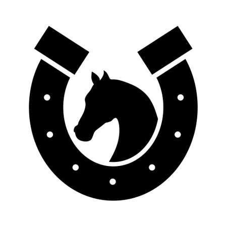 Horse icon vector set. horseshoe illustration sign collection. mustang symbol.のイラスト素材