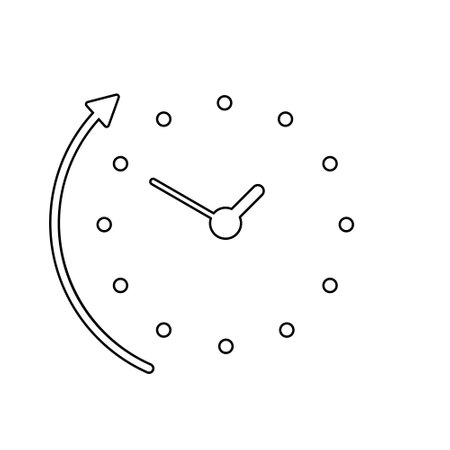 Clock countdown icon in flat style. Time chronometer vector illustration on white isolated background. Clock business concept.のイラスト素材