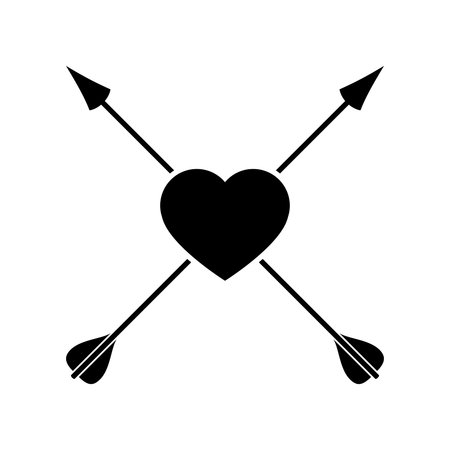 Arrow and heart icon vector. St. Valentine's Day illustration sign. love symbol. Amour logo.のイラスト素材