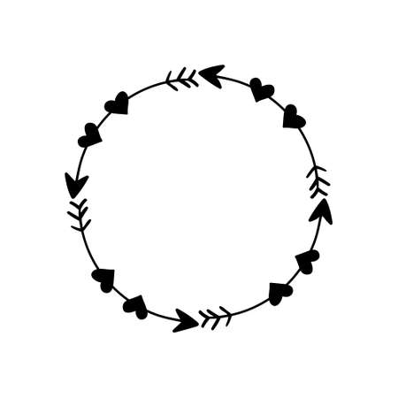 Circle arrows icon vector. round arrow illustration sign. wreath of arrows symbol or logo.のイラスト素材
