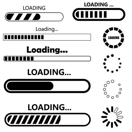 Loading icon vector set. Download illustration sign. download symbol. upload logo.