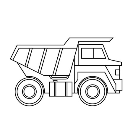 Dump truck icon vector. construction illustration sign. building symbol. transportation logo.のイラスト素材