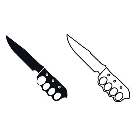 Knife icon vector set. hike illustration sign collection. ammunition symbol. hunting logo.のイラスト素材