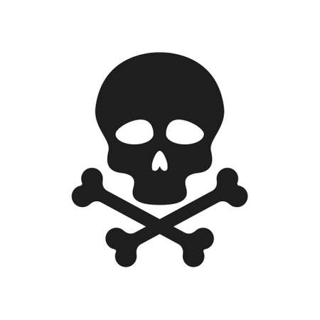 Skull and Bones vector icon. danger illustration sign. poison symbol.のイラスト素材