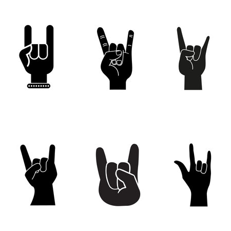 Rock Hand icon vector set. rock and roll sign collection.のイラスト素材