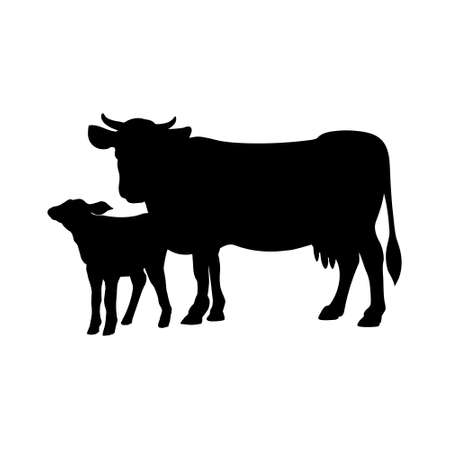cow icon vector. Calf illustration sign. Farm symbol or logo.のイラスト素材