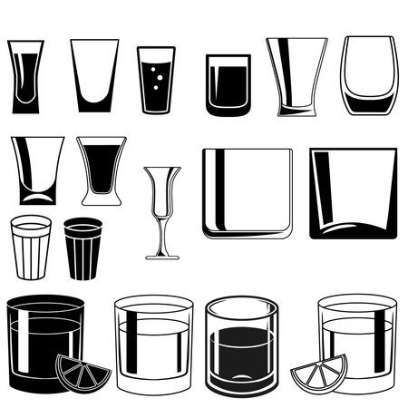 Shot Glasses icon vector set. Drinking illustration sign collection. Bar illustration sign.のイラスト素材
