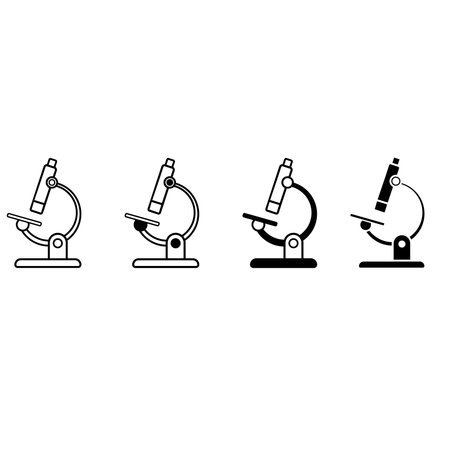 Microscope icon set. Laboratory illustration sign collection. study symbol.