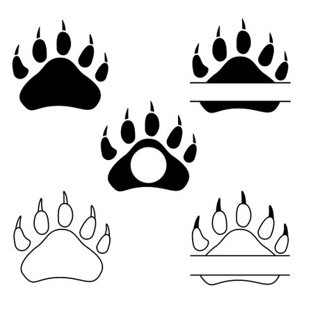 Bear Paw icon vector set. Animals paw illustration sign collection. animal symbol or logo.のイラスト素材