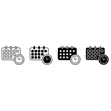 Time management icon vector set. deadline illustration sign collection. timeline symbol or logo.のイラスト素材