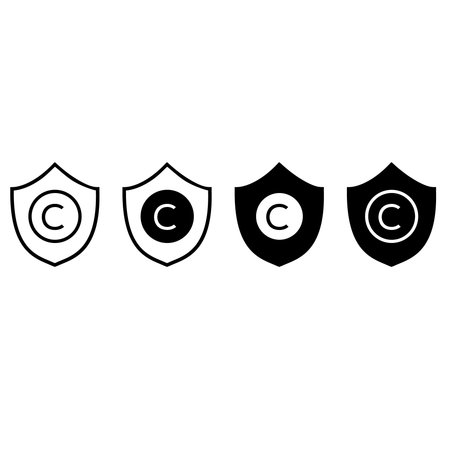 Copyright icon vector set. copy writing illustration sign collection. write symbol or logo.のイラスト素材